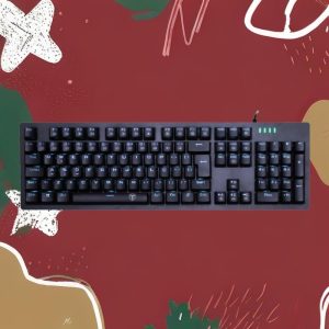 T-Dagger Bermuda Blue-Ice LED Backlit150cm Cable104 KeyMechanical Keyboard – Black