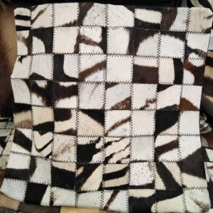 Handcrafted Zebra Skin Patch Pillow - Unique zebra hair texture and marble appearance pillow for natural decor.