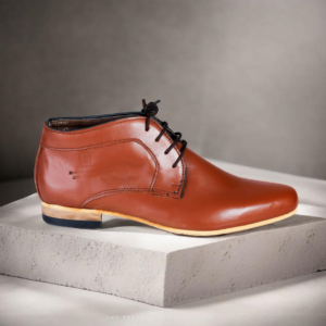 Pointed-Toe Handmade Calf Leather Ankle Boots with Nappa Lining (Unisex)
