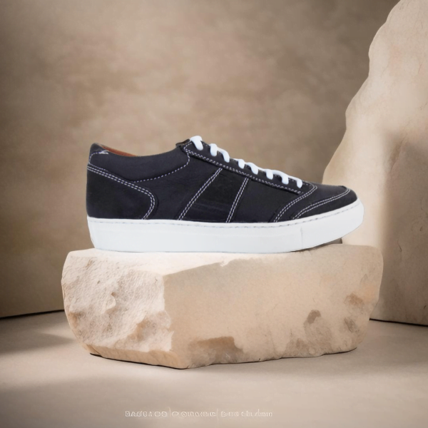 Page 1 Unisex Handmade Leather Sneakers - Black | Sustainable & Comfortable