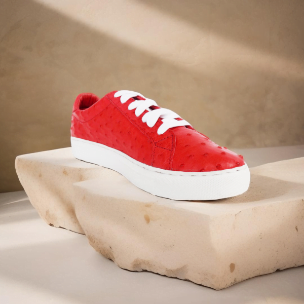 Page 1 Unisex Handmade Ostrich Sneakers - Stand Out in Style
