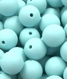 "9mm Round Silicon Beads in Aruba Green - Soft, non-toxic, and BPA-free for crafting dummy clips, teething necklaces, and teethers."