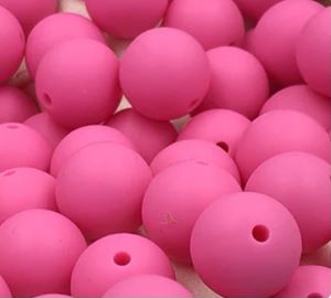 9mm Round Silicon Bead Macaroon Pink