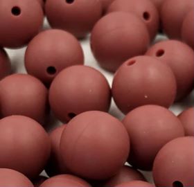 Maroon 9mm round Silicon Bead Maroon