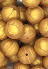 Metallic Gold Colorful and versatile 9mm round silicone beads for crafting and jewelry making
