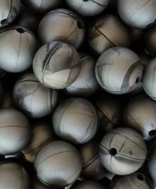Metallic Silver Colorful and versatile 9mm round silicone beads for crafting and jewelry making.