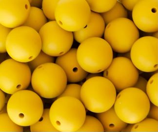 Mustard 9mm Round Silicon Beads Mustard