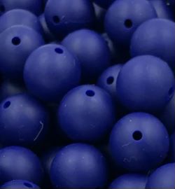 Navy 9mm Round Silicon Beads in Navy