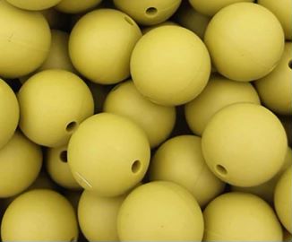 Olive 9mm Round Silicon Beads in Olive