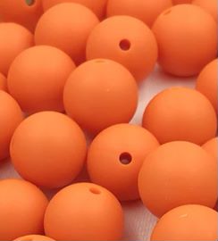 Orange 9mm Round Silicon Beads in Orange