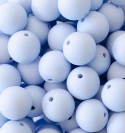 Pastel Blue 9mm round Silicon Beads in Pastel Blue
