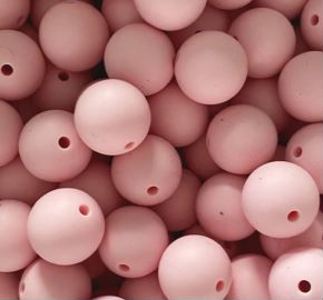Pastel Pink 9mm Round Silicon Beads in Pastel Pink