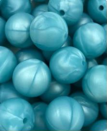 Pearl Green 9mm Round Silicon Beads in Pearl Green