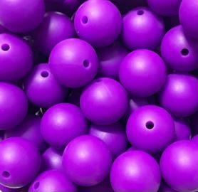Purple 9mm Round Silicon Beads in Purple