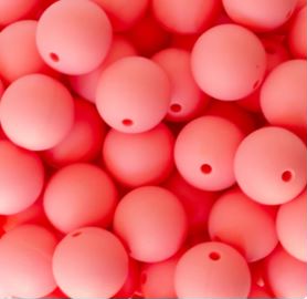 Rose Pink 9mm Round Silicon Beads in Rose Pink