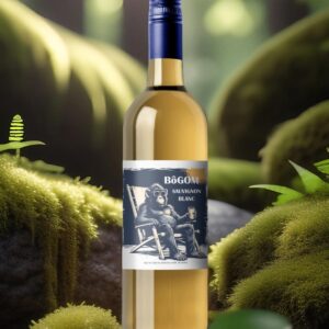 Sauvignon Blanc 2 Bottle of Sauvignon Blanc 2022 wine in a forest setting with trees and greenery.