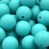 Teal 9mm Round Silicon Beads in Teal