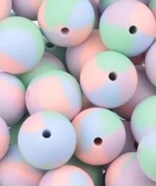 Tie-Dye 9mm Round Silicon Beads in Tie-dye