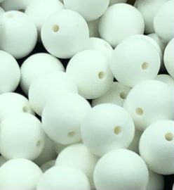 White 9mm Round Silicon Beads White