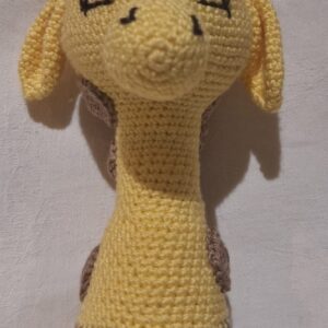 Handmade Munch Giraffe stick rattle